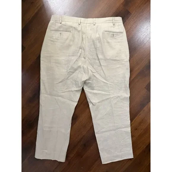 Lauren Ralph Lauren Men's Linen Pants Casual Boho Beachy Minimalist Beige 38x32 - Picture 2 of 6